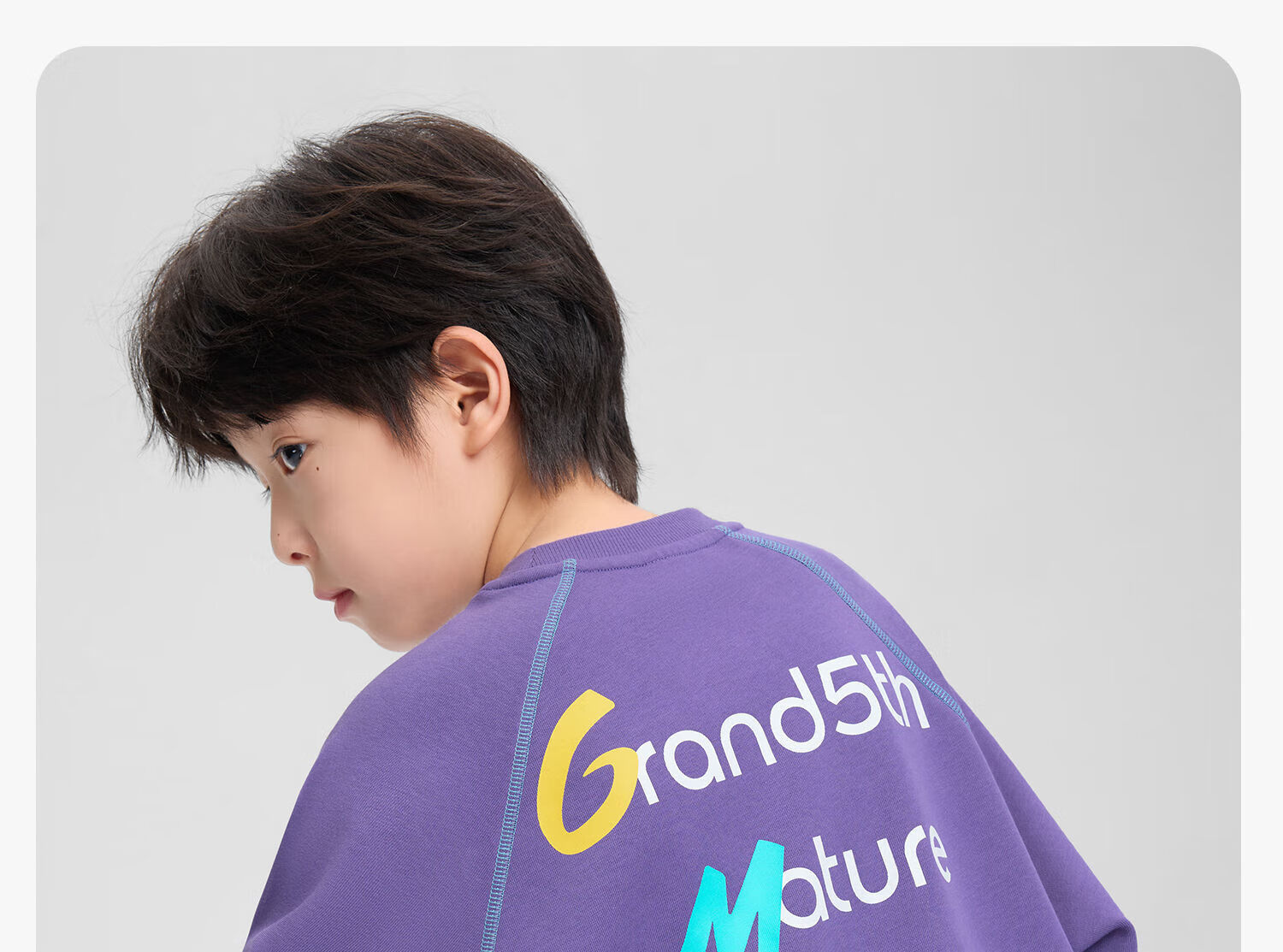 Zuo Xi Kids Boys Sweatshirt 2026 New Spring Children's Letter Graffiti Sports Top Light Gray 165 13